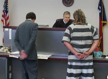 Defendant in the courtroom