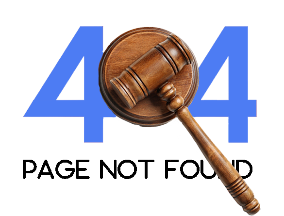 Missing page warning, with judges gavel